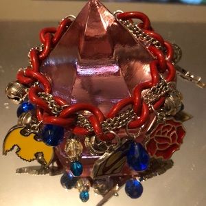 Superman WB loaded crystal charm chain bracelet